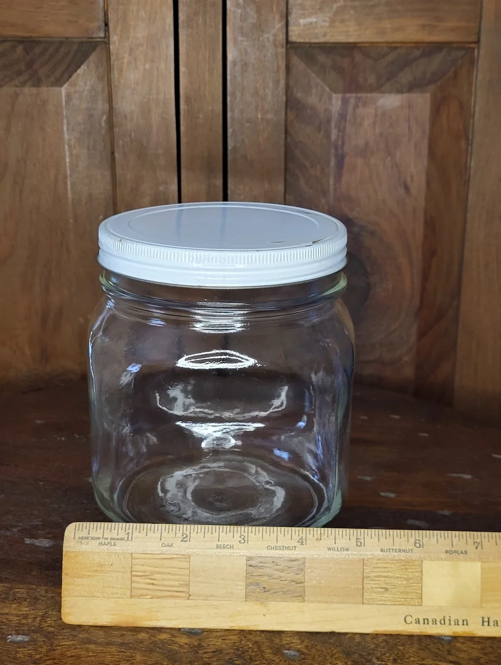 Clear Glass Storage Jar with White Screw Lid - Picture 3 of 12